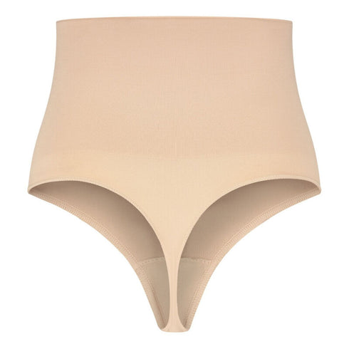 BYE-BRA - FAJA SENZA CUCITURE STILE PERIZOMA BEIGE MISURARE L