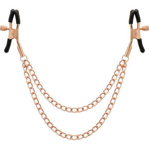 COQUETTE CHIC DESIRE - CLIPS PER CAPEZZOLI IN METALLO FANTASIA CON CATENA