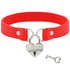 COQUETTE CHIC DESIRE - COLLANA IN PELLE VEGANA ROSSA CON ACCESSORIO CUORE CON CHIAVE
