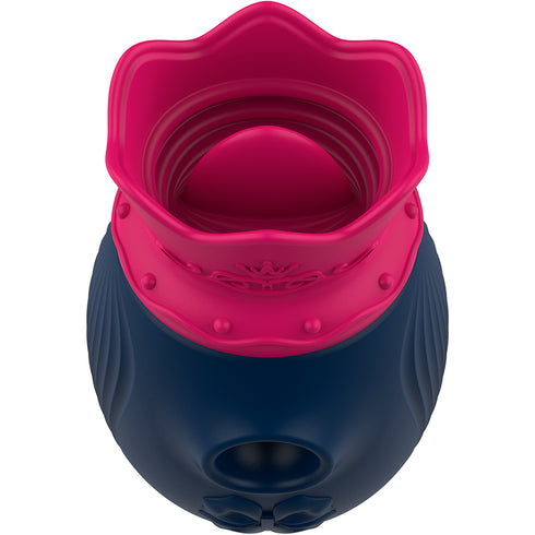 INTENSE - STIMOLATORE CLITORIDEO 10 MODALITÀ DI ASPIRAZIONE E LECCATURA - BLU