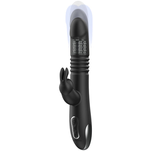 BLACK&SILVER - KENJI VIBRATORE RABBIT UP & DOWN + TELECOMANDO WATCHME