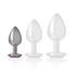 INTENSE - PLUG ANALE IN METALLO ALLUMINIO CON CRISTALLO VIOLA MISURA S