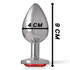 INTENSE - PLUG ANALE IN METALLO ALLUMINIO CON CRISTALLO ROSSO MISURA L