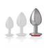 INTENSE - PLUG ANALE IN METALLO ALLUMINIO CON CRISTALLO ROSSO MISURA L