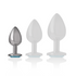 INTENSE - PLUG ANALE IN METALLO ALLUMINIO CON CRISTALLO BLU TAGLIA S