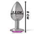 INTENSE - PLUG ANALE IN METALLO ALLUMINIO CON CRISTALLO ROSA TAGLIA M