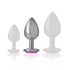 INTENSE - PLUG ANALE IN METALLO ALLUMINIO CON CRISTALLO ROSA TAGLIA M