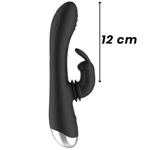 BLACK&SILVER - DJ. STIMOLATORE RABBIT IN SILICONE RICARICABILE ADAM NERO