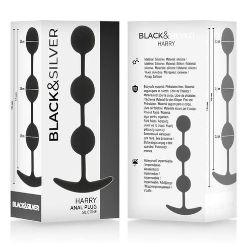 BLACK&SILVER - ROSARIO ANALE HARRY 3 SFERE IN SILICONE 14 CM