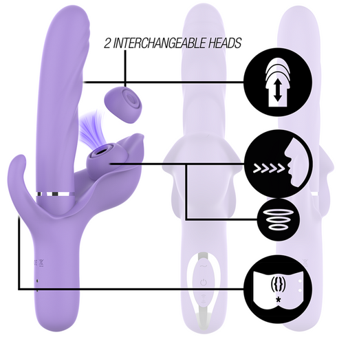 INTENSE - BILLIE VIBRATORE MULTIFUNZIONALE RICARICABILE A SUCCHIO CON PULSANTE VIOLA