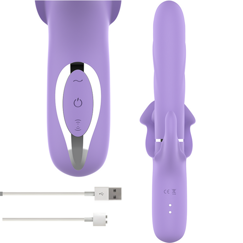 INTENSE - BILLIE VIBRATORE MULTIFUNZIONALE RICARICABILE A SUCCHIO CON PULSANTE VIOLA