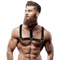 FETISH SUBMISSIVE ATTITUDINE - IMBRACATURA REGOLABILE IN ECOPELLE CON COLLANA PER UOMO