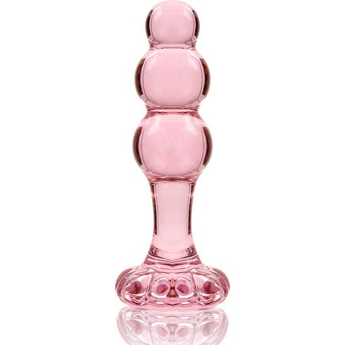 NEBULA SERIES BY IBIZA - MODELLO 1 PLUG ANALE VETRO BOROSILICATO ROSA 10.5 CM -O- 3 CM