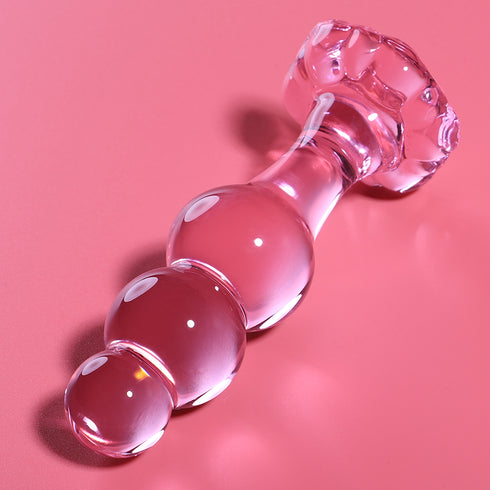 NEBULA SERIES BY IBIZA - MODELLO 1 PLUG ANALE VETRO BOROSILICATO ROSA 10.5 CM -O- 3 CM