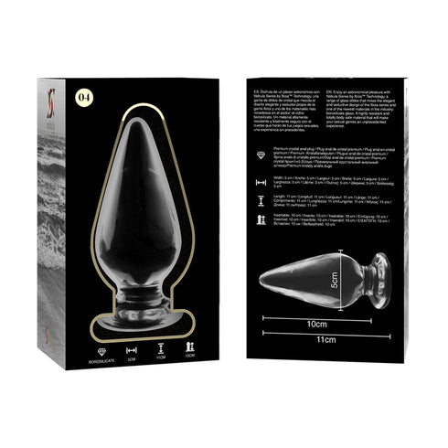 NEBULA SERIES BY IBIZA - MODELLO 4 PLUG ANALE VETRO BOROSILICATO TRASPARENTE 11 CM -O- 5 CM