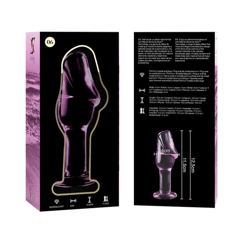 NEBULA SERIES BY IBIZA - MODELLO 6 PLUG ANALE VETRO BOROSILICATO ROSA 12.5 CM -O- 4 CM