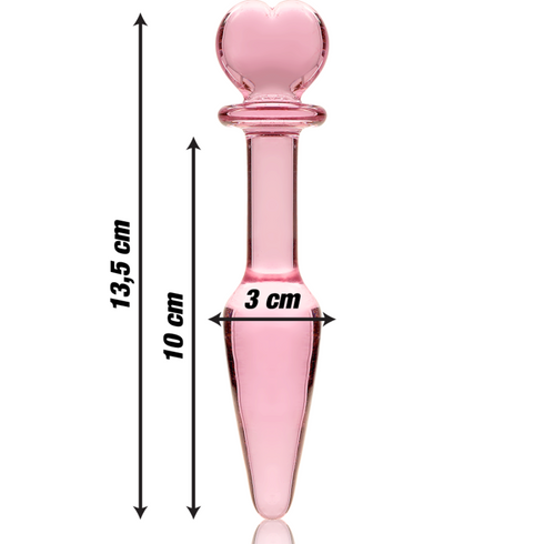 NEBULA SERIES BY IBIZA - MODELLO 7 PLUG ANALE VETRO BOROSILICATO ROSA 13.5 CM -O- 3 CM
