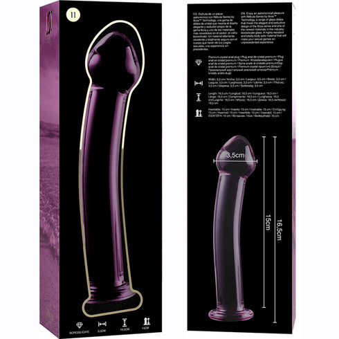 NEBULA SERIES BY IBIZA - MODELLO 11 DILDO IN VETRO BOROSILICATO ROSA 16 CM -O- 3 CM