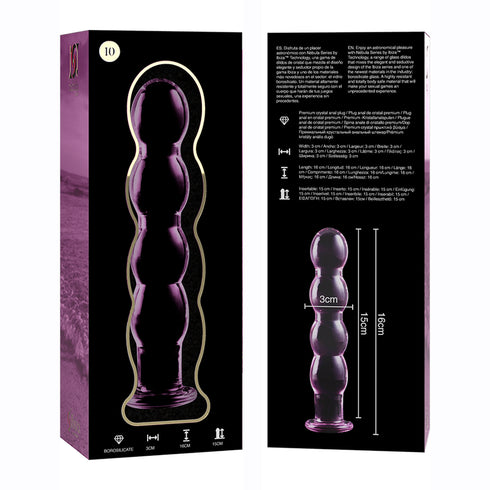 NEBULA SERIES BY IBIZA - MODELLO 10 DILDO IN VETRO BOROSILICATO ROSA 16.5 CM -O- 3.5 CM