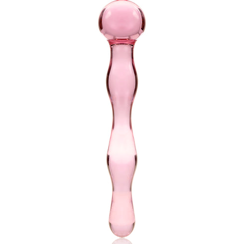 NEBULA SERIES BY IBIZA - MODELLO 13 DILDO IN VETRO BOROSILICATO ROSA 18 CM -O- 3.5 CM