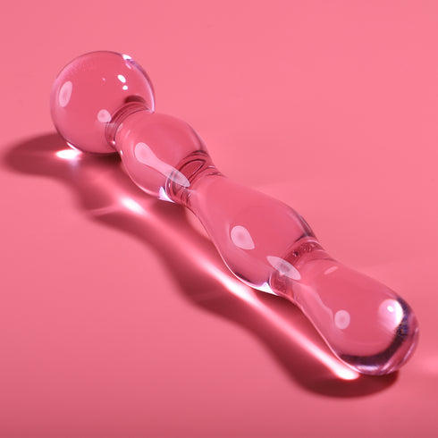 NEBULA SERIES BY IBIZA - MODELLO 13 DILDO IN VETRO BOROSILICATO ROSA 18 CM -O- 3.5 CM