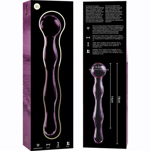 NEBULA SERIES BY IBIZA - MODELLO 13 DILDO IN VETRO BOROSILICATO ROSA 18 CM -O- 3.5 CM