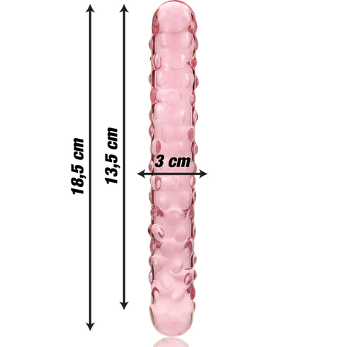 NEBULA SERIES BY IBIZA - MODELLO 15 DILDO IN VETRO BOROSILICATO ROSA 18.5 CM -O- 3 CM