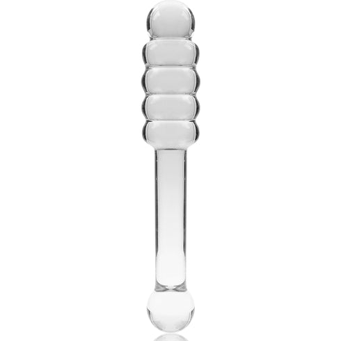 NEBULA SERIES BY IBIZA - MODELLO 20 DILDO IN VETRO BOROSILICATO TRASPARENTE 20.5 CM -O- 3 CM