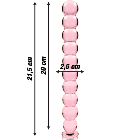 NEBULA SERIES BY IBIZA - MODELLO 22 DILDO IN VETRO BOROSILICATO ROSA 21.5 CM -O- 2.5 CM