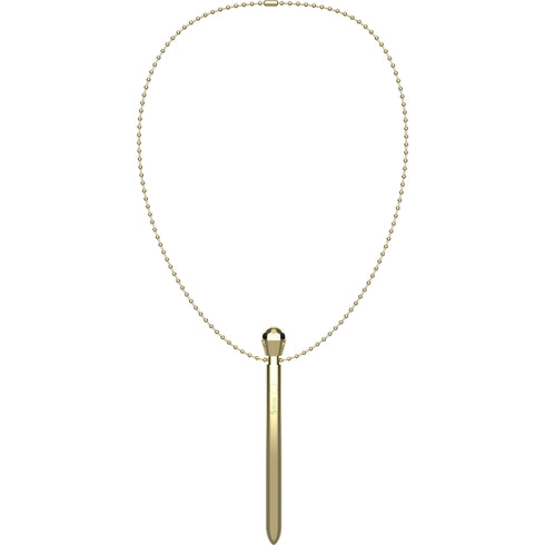 IBIZA - STIMOLATORE CLIT POCKET COLLANA CARICATORE USB 12 MODALIT DI VIBRAZIONE DORATO 12,2 X 1,5