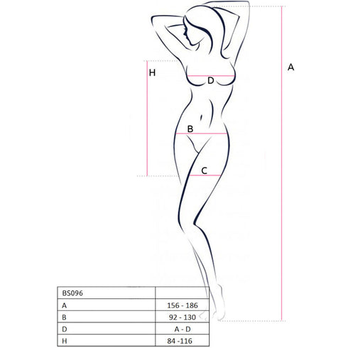 PASSION - BS096 BODYSTOCK ROSSO TAGLIA UNICA