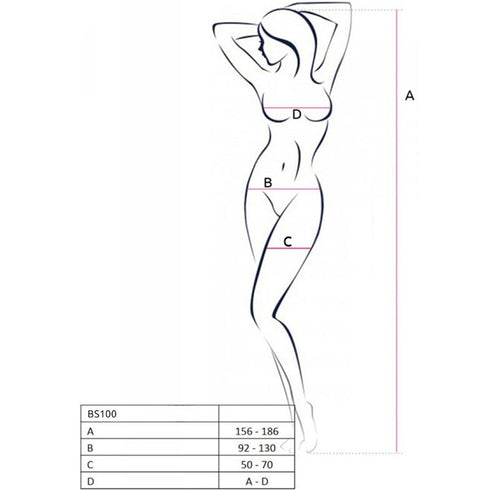 PASSION - BODYSTOCKING BS100 ROSSO TAGLIA UNICA