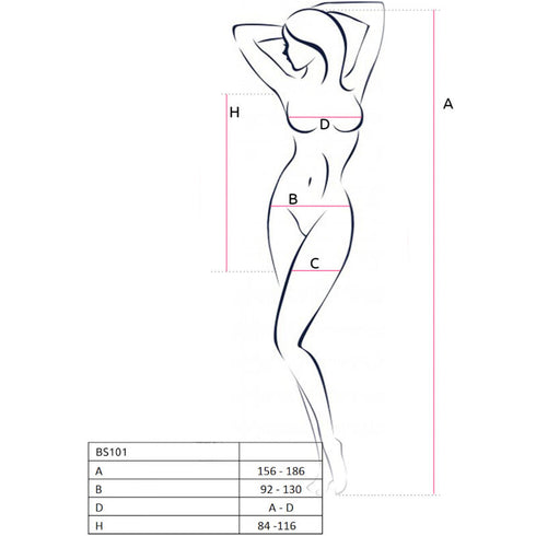 PASSION - BS101 BODYSTOCKING BIANCO TAGLIA UNICA