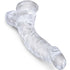 KING COCK - CLEAR PENE CURVO REALISTICO CON SFERE 16.5 CM TRASPARENTE