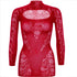 LEG AVENUE - MINI ABITO CON PIZZO MANICA LUNGA ROSSO