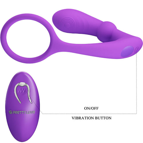 PRETTY LOVE - ANELLO WARREN E VIBRATORE ANALE VIOLA