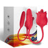 ARMONY - 3 IN 1 ROSA, STIMOLATORE, ASPIRAZIONE E SU&GIÙ CON CODA ROSSA
