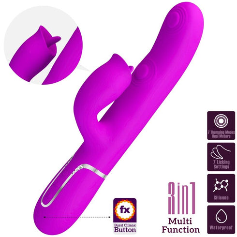PRETTY LOVE - VIBRATORE RABBIT CON LICING FUCSIA