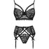 LIVCO CORSETTI FASHION - MORIDAM LC 90552 REGGISENO + REGGISENO + SLIP NEGRO L/XL