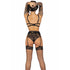 LIVCO CORSETTI FASHION - POJZON LC 90670 REGGISENO + REGGETTIERE + CALZE + SLIP NERO L/XL