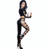 CHILIROSE - CR 3654 TOP E LEGGINS NERO S/M