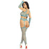 LEG AVENUE - CALZE E GUANTI CROP TOP BLU