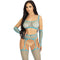 LEG AVENUE - CALZE E GUANTI CROP TOP BLU