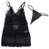 SUBBLIME - BABYDOLL CON SPALLINE REGOLABILI IN PIZZO NERO L/XL
