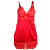 SUBBLIME - BABYDOLL IN RASO CON PIZZO ROSSO S/M