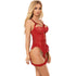 SUBBLIME - ORSACCHIOTTO CON GIARRETTIERA CON DETTAGLIO IN PIZZO E STRISCE ROSSO S/M