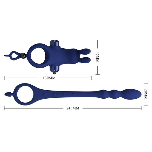 PRETTY LOVE - AYAD ANELLO VIBRATORE RABBIT CON SPINA BLU