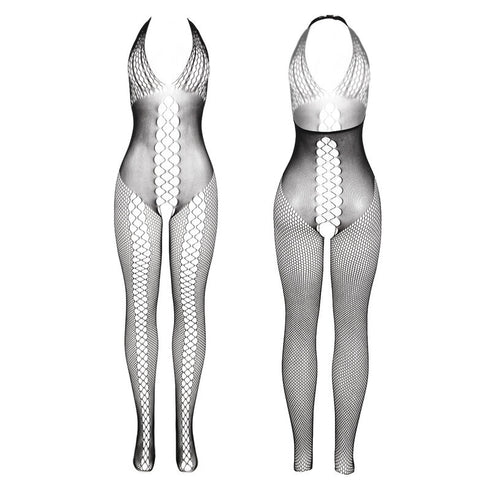 SUBBLIME - 951832 BODYSTOCKING CON SCHIENA APERTA E DETTAGLI INCROCIATI NERO TAGLIA UNICA