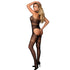 SUBBLIME - 951948 BODYSTOCKING A RETE CON SPALLINE INCROCIATE NERO TAGLIA UNICA