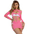 SUBBLIME - 952273 VESTITO ELASTICO A RETE MANICA LUNGA ROSA TAGLIA UNICA